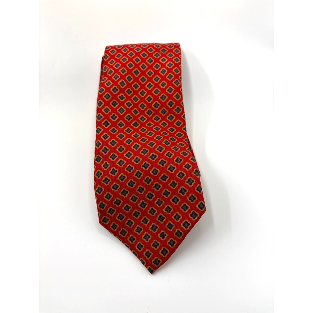 Cravate Ben Silver Charleston Tie Red Blue Gold Geometric Foulard Necktie